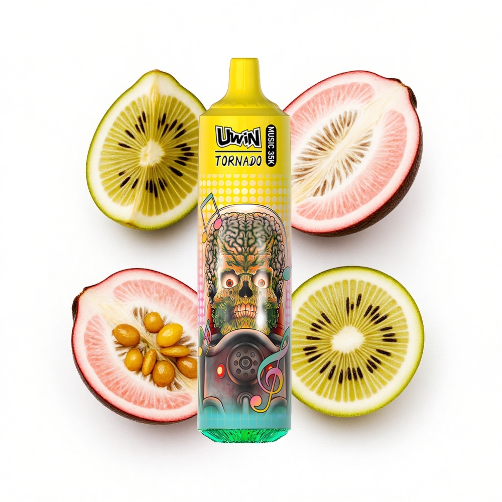 Uwin Tornado 35K Music Puffs Kiwi-Maracuja-Guava mit Typ-C-Ladung und Mesh-Spule