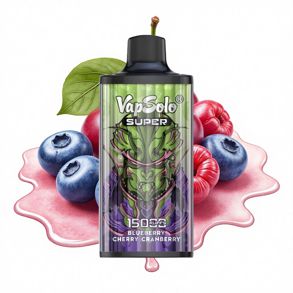 Vapsolo Super 15000 Puffs Blaubeere Kirsche Preiselbeere 40ml Typ-C