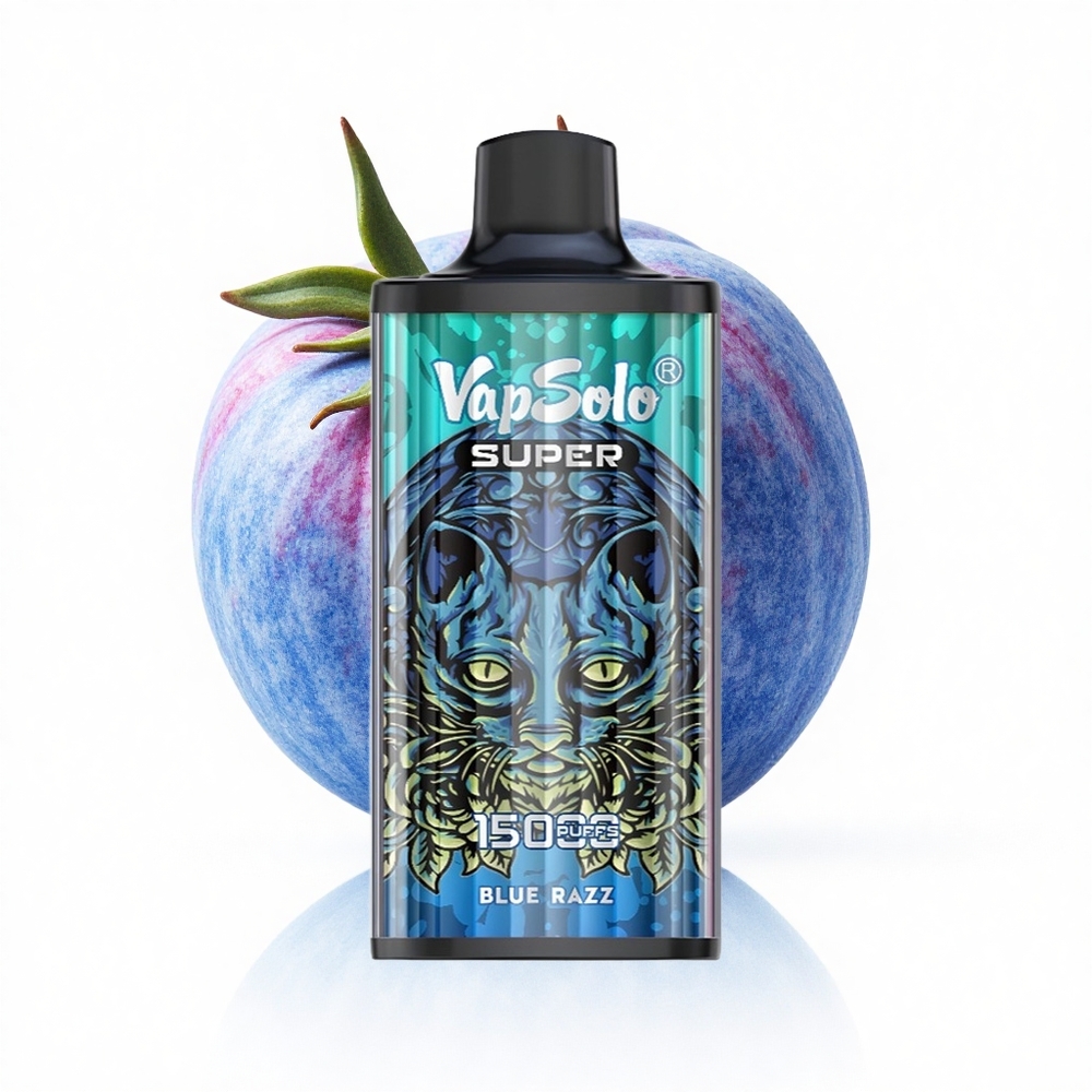 Vapsolo Super 15000 Puffs Blauer Himbeer Typ-C 850mah Mesh