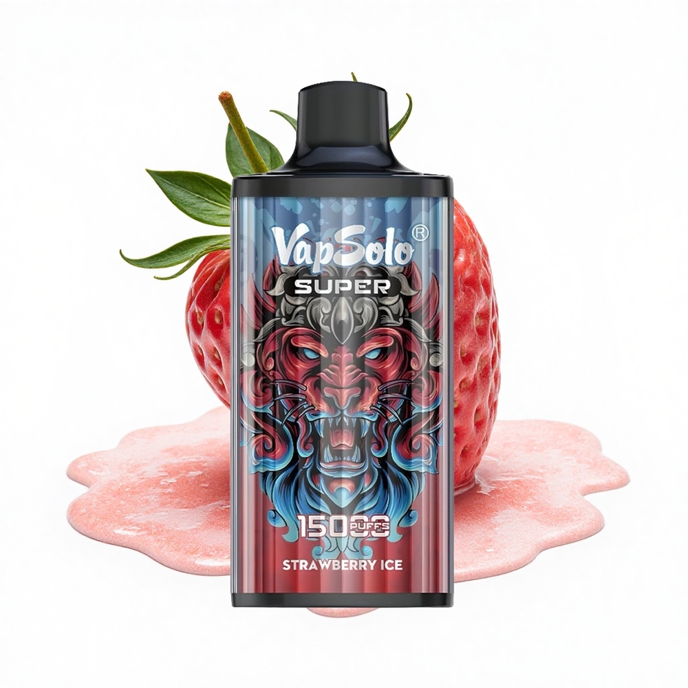 Vapsolo Super 15000 Puffs Erdbeer-Eis Typ-C 850mAh Mesh