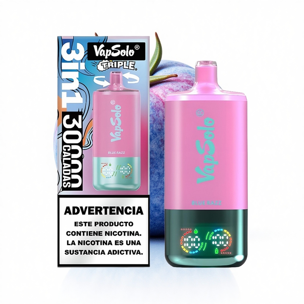 Vapsolo Triple 30000 Puffs Blaue Himbeere 40ml Typ-C