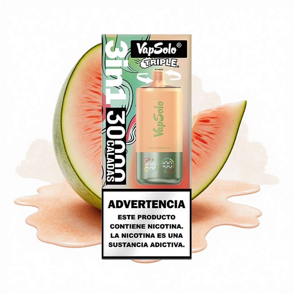Vapsolo Triple 30000 Puffs Dreifachmelone Typ-C 40ml