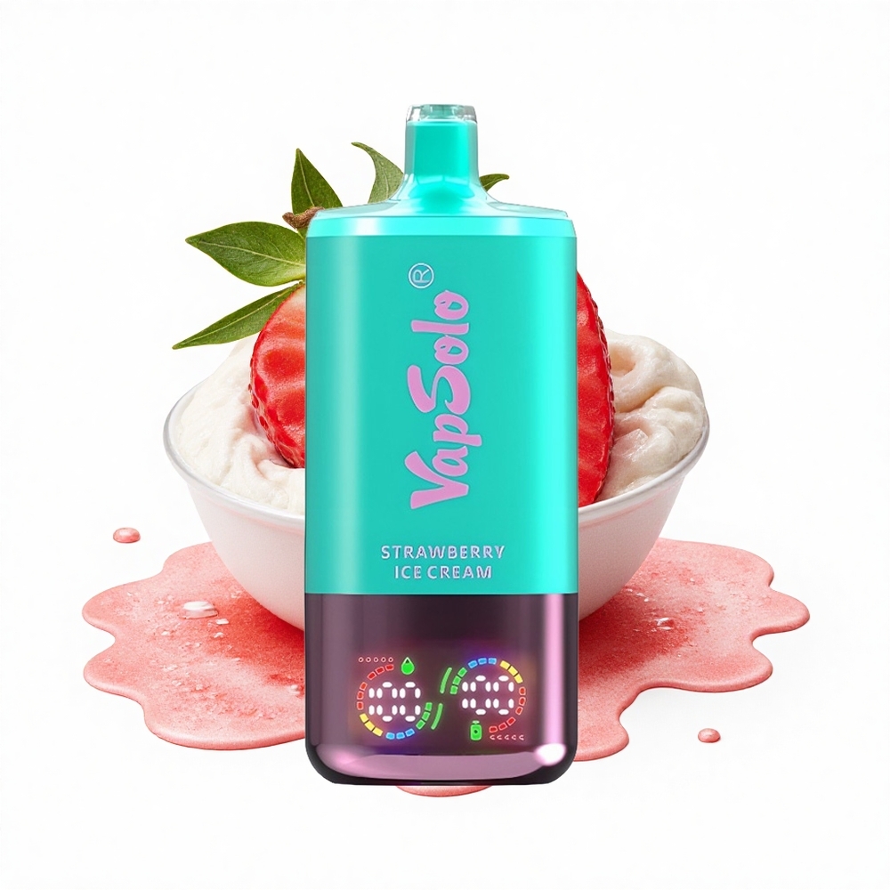 Vapsolo Triple 30000 Puffs Erdbeereiscreme Typ-C 40ml Dreifach