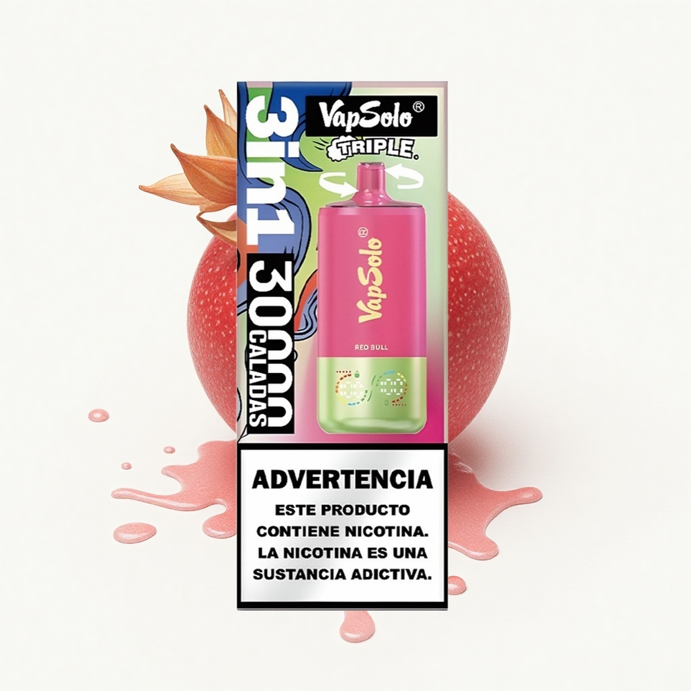 Vapsolo Triple 30000 Puffs Roter Stier Tripe 40ml Typ-C