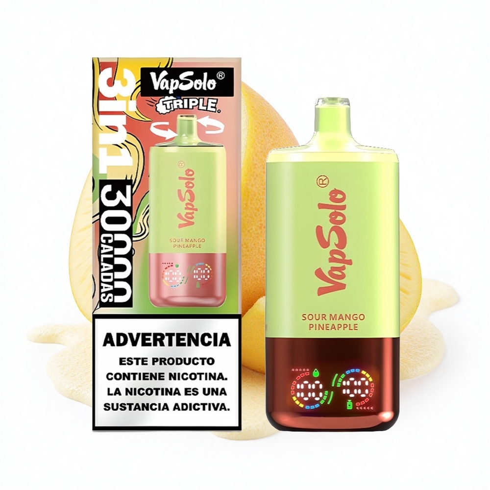 Vapsolo Triple 30000 Puffs Sauer-Mango-Ananas Typ-C Dreifach