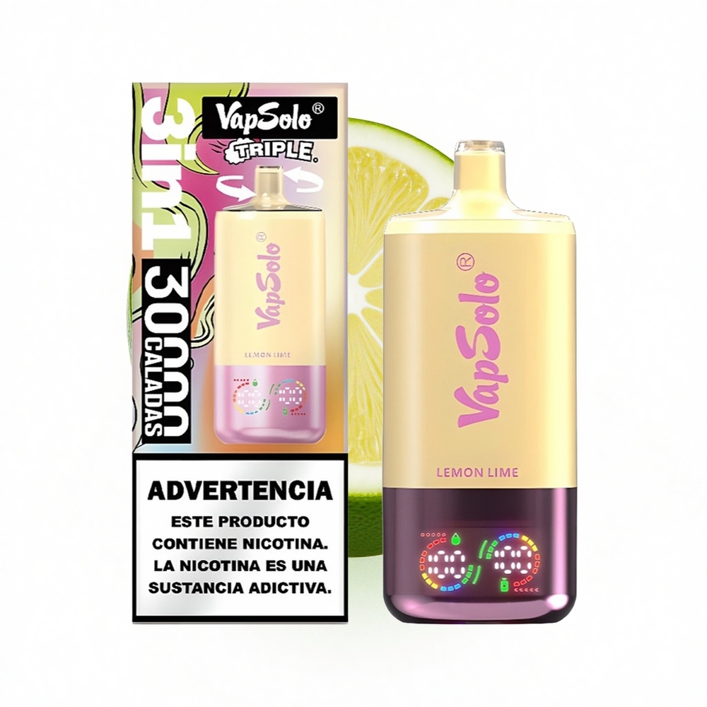 Vapsolo Triple 30000 Puffs Zitrone Limette Typ-C 40ml 20mg