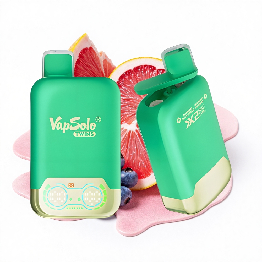 Vapsolo Twins 20000 Puffs Blaubeere Schwarze Johannisbeere & Grapefruit Erfrischer mit 40 ml E-Liquid und Typ-C-Ladung