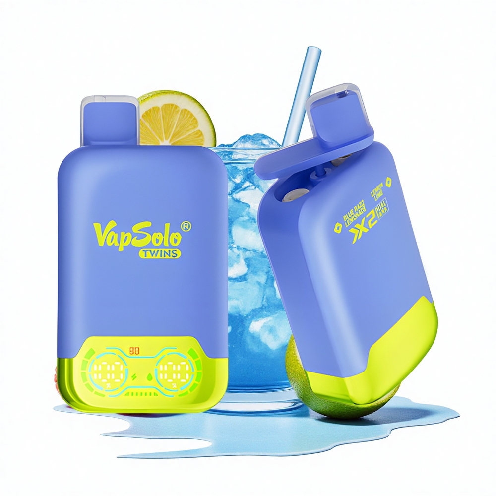 Vapsolo Twins 20000 Puffs Blaue Himbeer-Zitronenlimonade & Zitronenlimette 40ml Typ-C