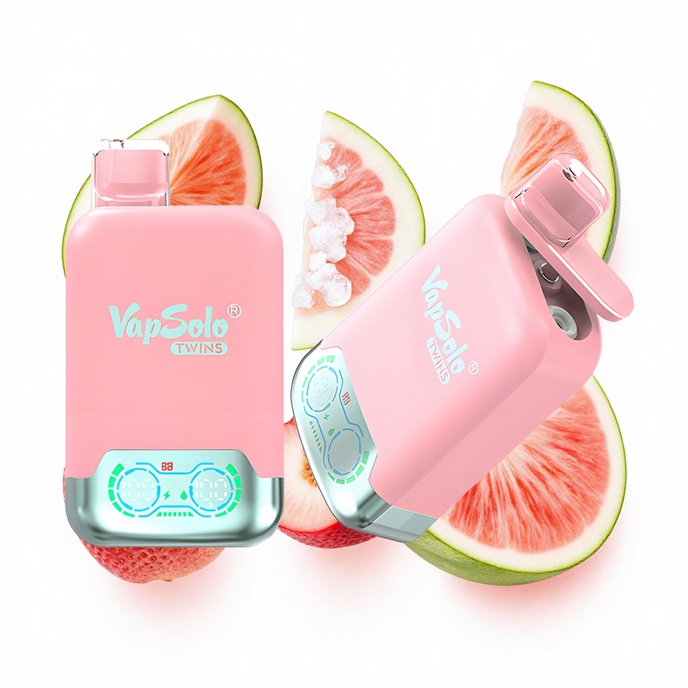 Vapsolo Twins 20000 Puffs Erdbeer-Eis & Mango-Pfirsich-Wassermelone Doppeltank 40ml Typ-C