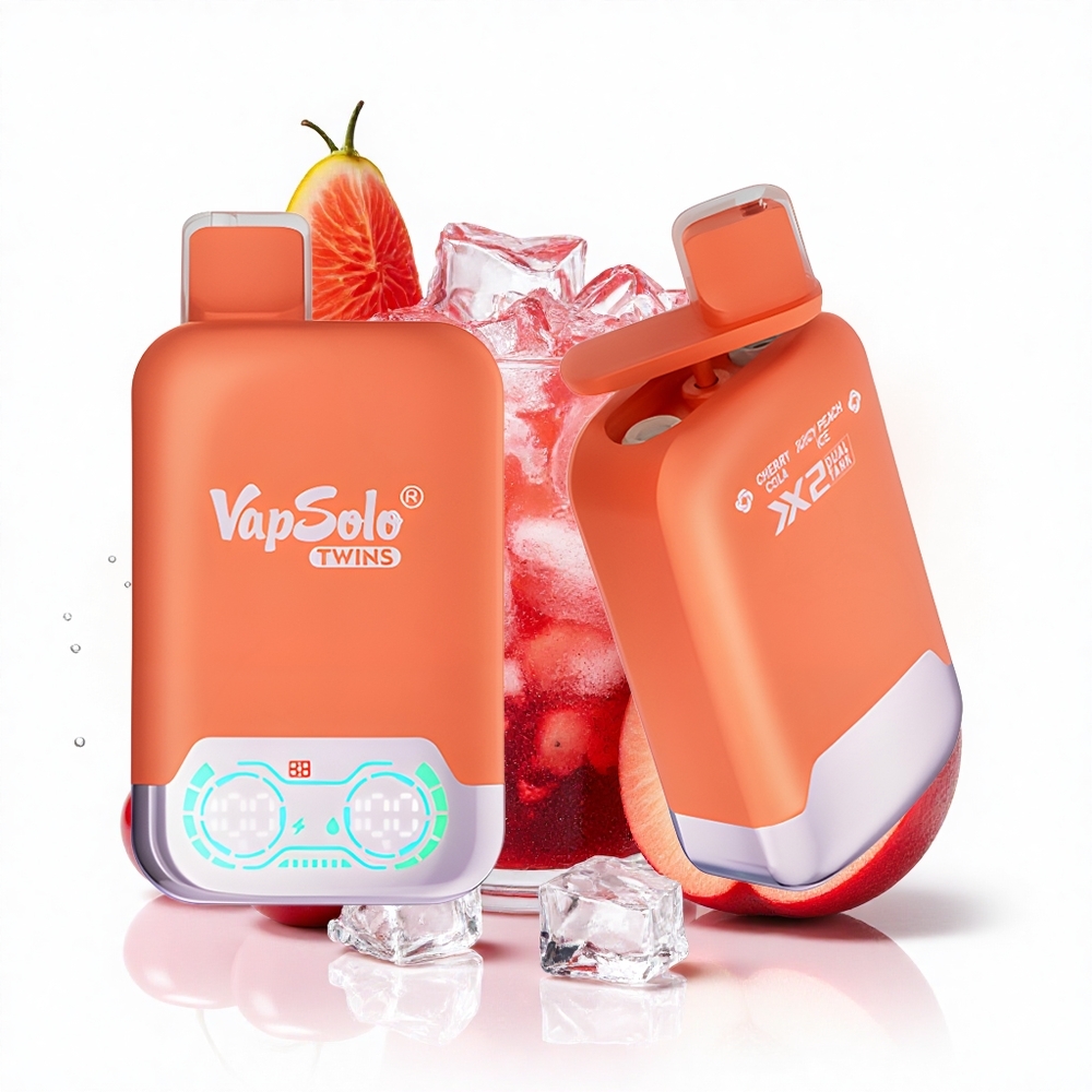 Vapsolo Twins 20000 Puffs Kirsch-Cola & Saftiger Pfirsich Eis Typ-C 40ml