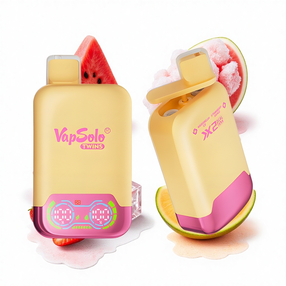 Vapsolo Twins 20000 Puffs Wassermelonen-Eis & Erdbeer-Mango 40ml Typ-C Duo