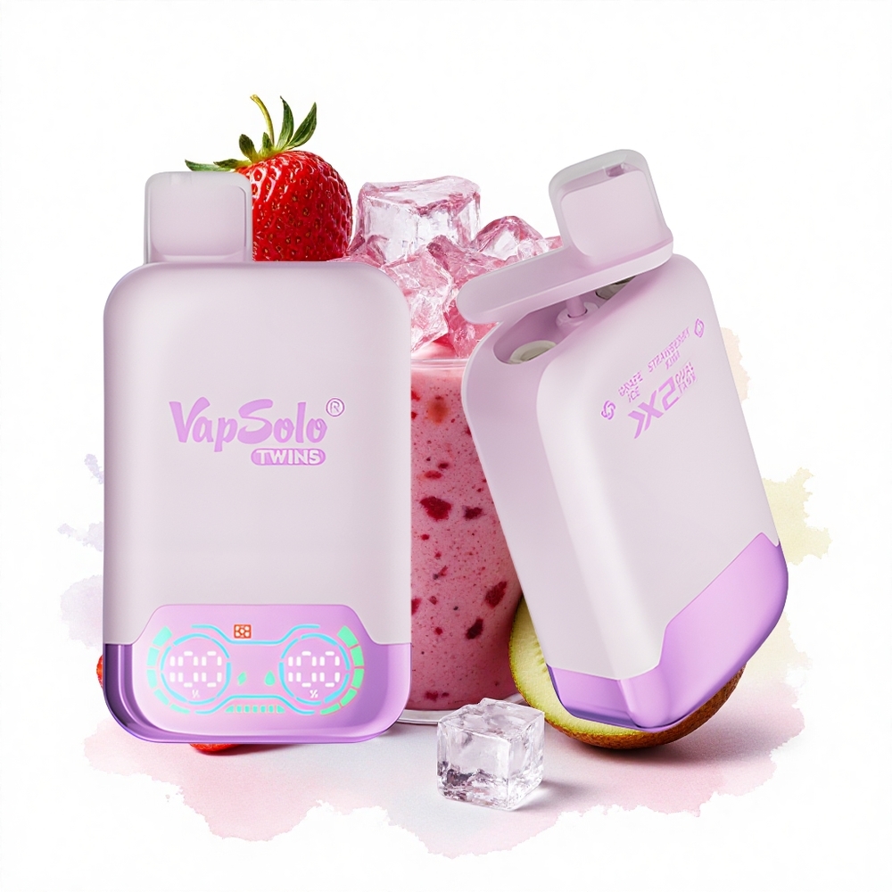 Vapsolo Twins 20000 Puffs Weintraube-Eis & Erdbeer-Kiwi Doppeltank 40ml Typ-C