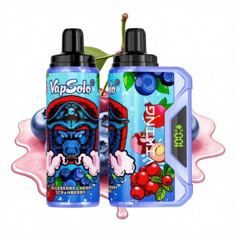 VapSolo VIKING 12000 Puffs Blaubeere Kirsche Preiselbeere Typ-C 22ml