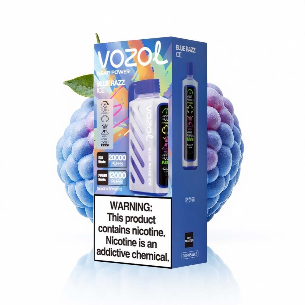 VOZOL Gear Power 20000 Puffs Blaue Himbeereis Dual Mesh 20mL