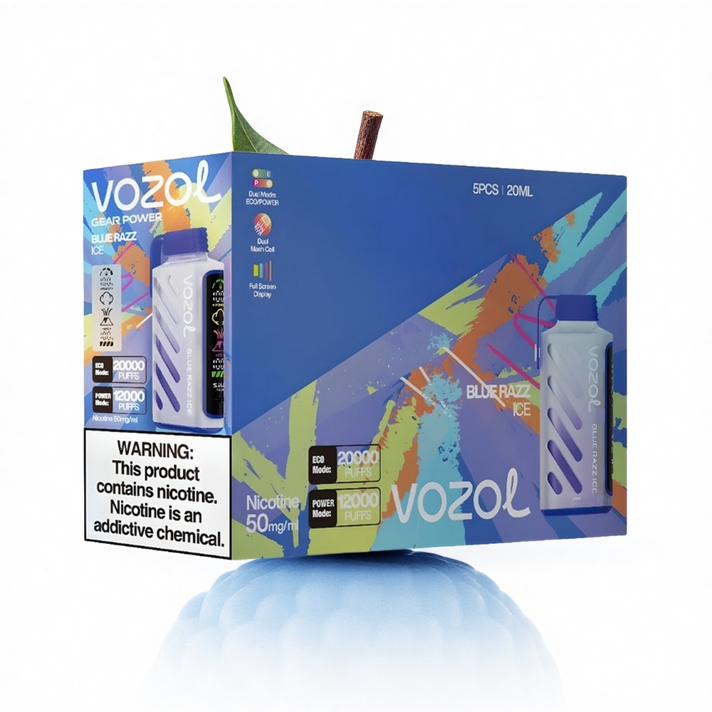 VOZOL Gear Power 20000 Puffs Blaue Himbeereis Dual Mesh 20mL