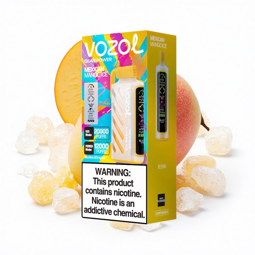 VOZOL Gear Power 20000 Puffs Deutscher Mangoeis mit Dual-Mesh Coil und 20mL Füllmenge
