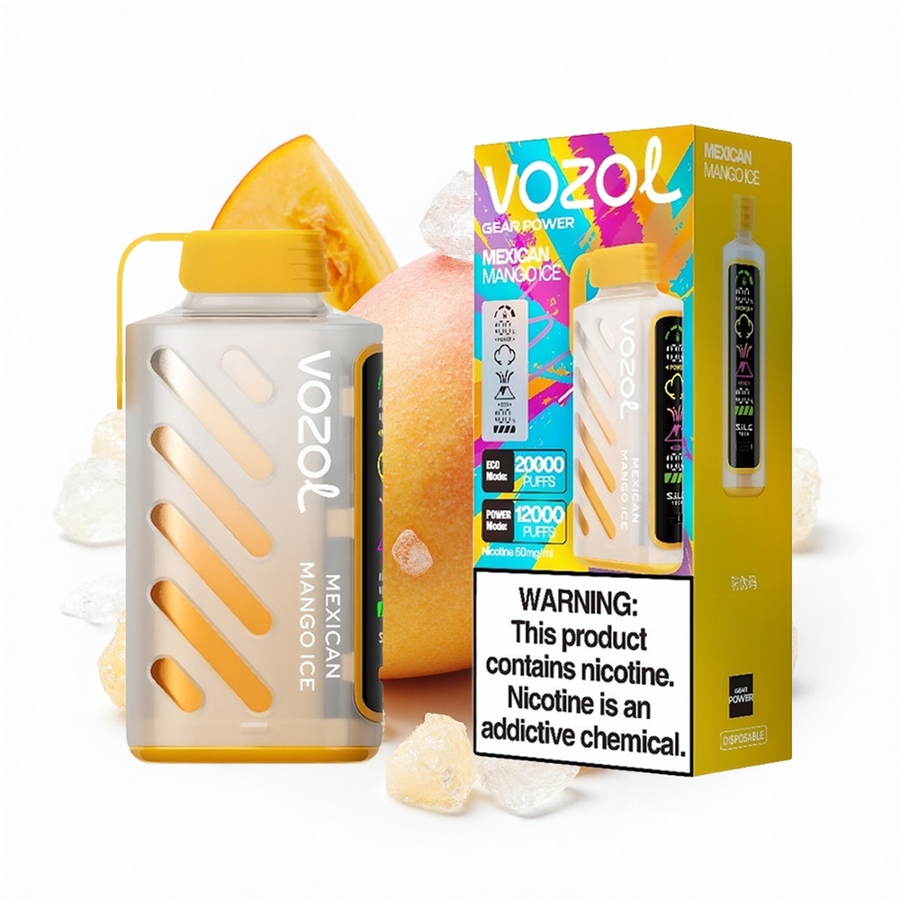 VOZOL Gear Power 20000 Puffs Deutscher Mangoeis mit Dual-Mesh Coil und 20mL Füllmenge