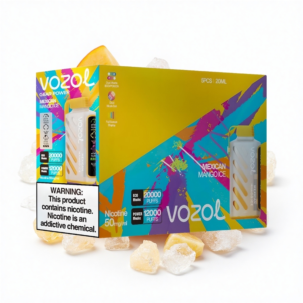 VOZOL Gear Power 20000 Puffs Deutscher Mangoeis mit Dual-Mesh Coil und 20mL Füllmenge