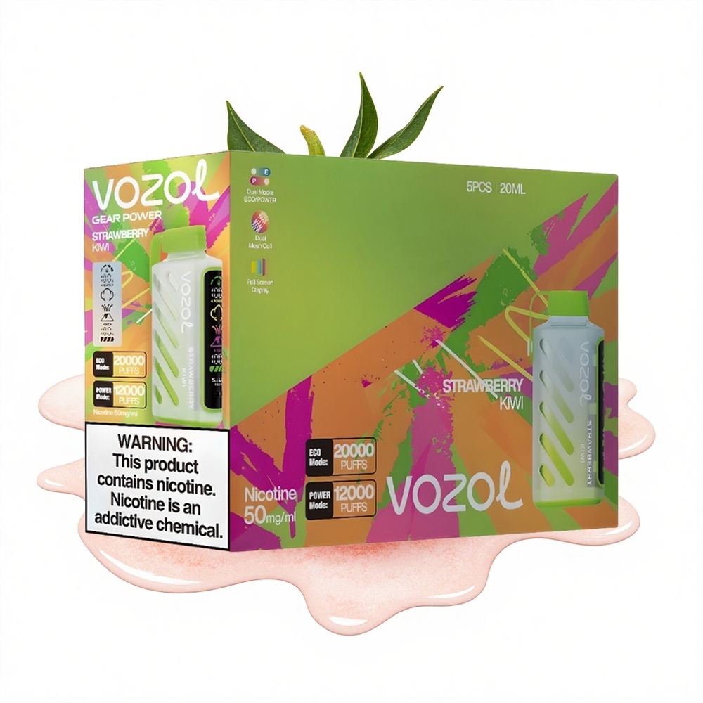 VOZOL Gear Power 20000 Puffs Erdbeer-Kiwi Dual Mesh Vollbild