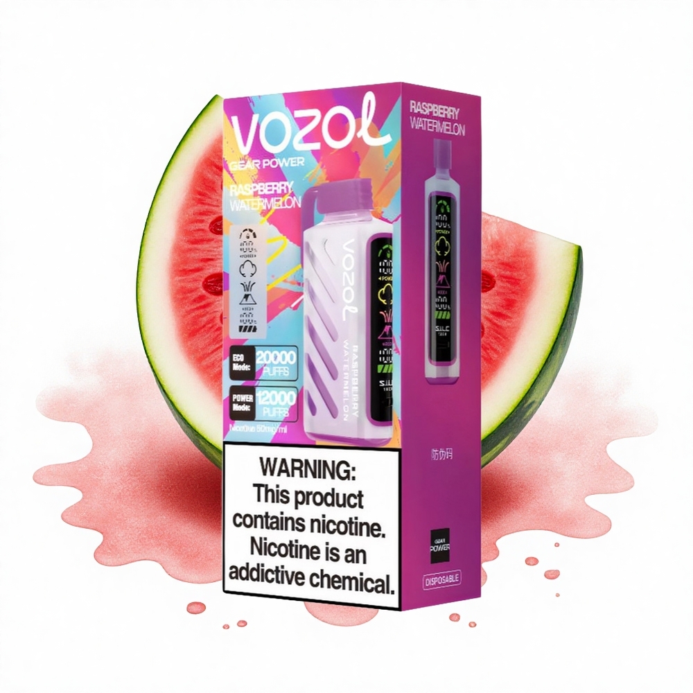 VOZOL Gear Power 20000 Puffs Himbeer-Wassermelone Dual Mesh Vollbild