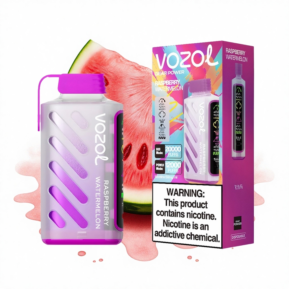 VOZOL Gear Power 20000 Puffs Himbeer-Wassermelone Dual Mesh Vollbild