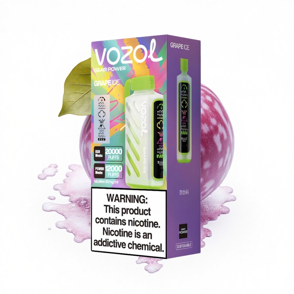 VOZOL Gear Power 20000 Puffs Trauben-Eis Dual Mesh Vollbild