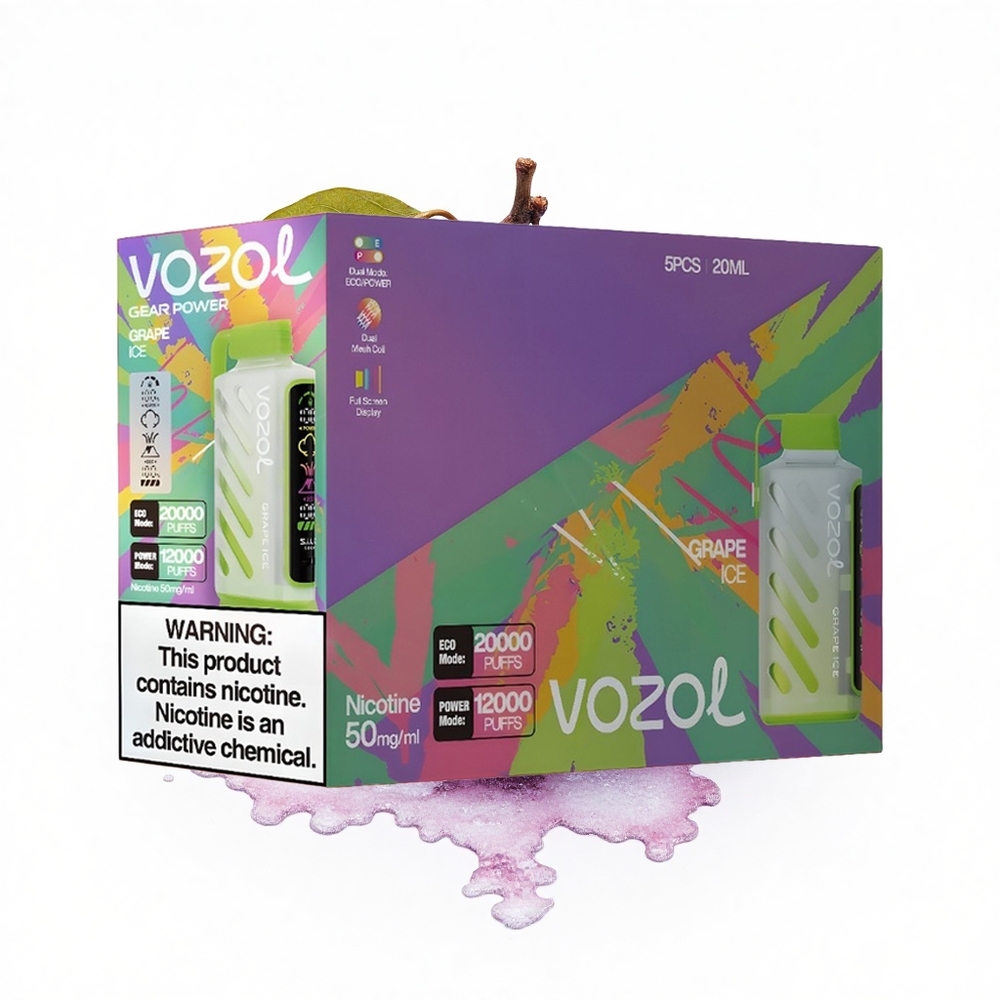 VOZOL Gear Power 20000 Puffs Trauben-Eis Dual Mesh Vollbild