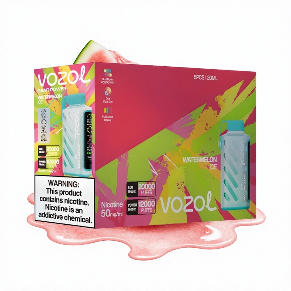 VOZOL Gear Power 20000 Puffs Wassermelone Eis Dual Mesh Vollbild