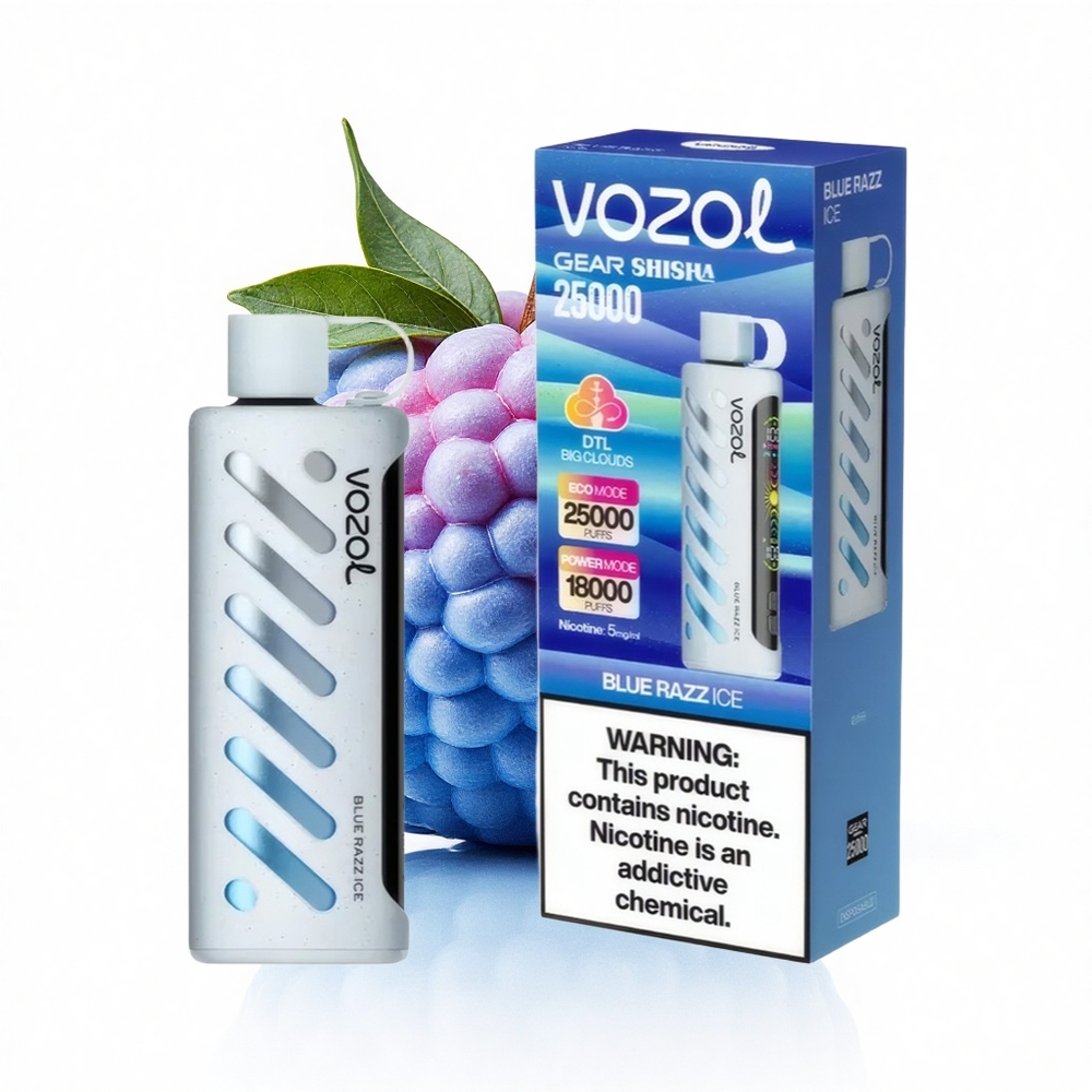 VOZOL Gear Shisha 25000 Puffs Blaue Himbeere Eis Dual Mesh