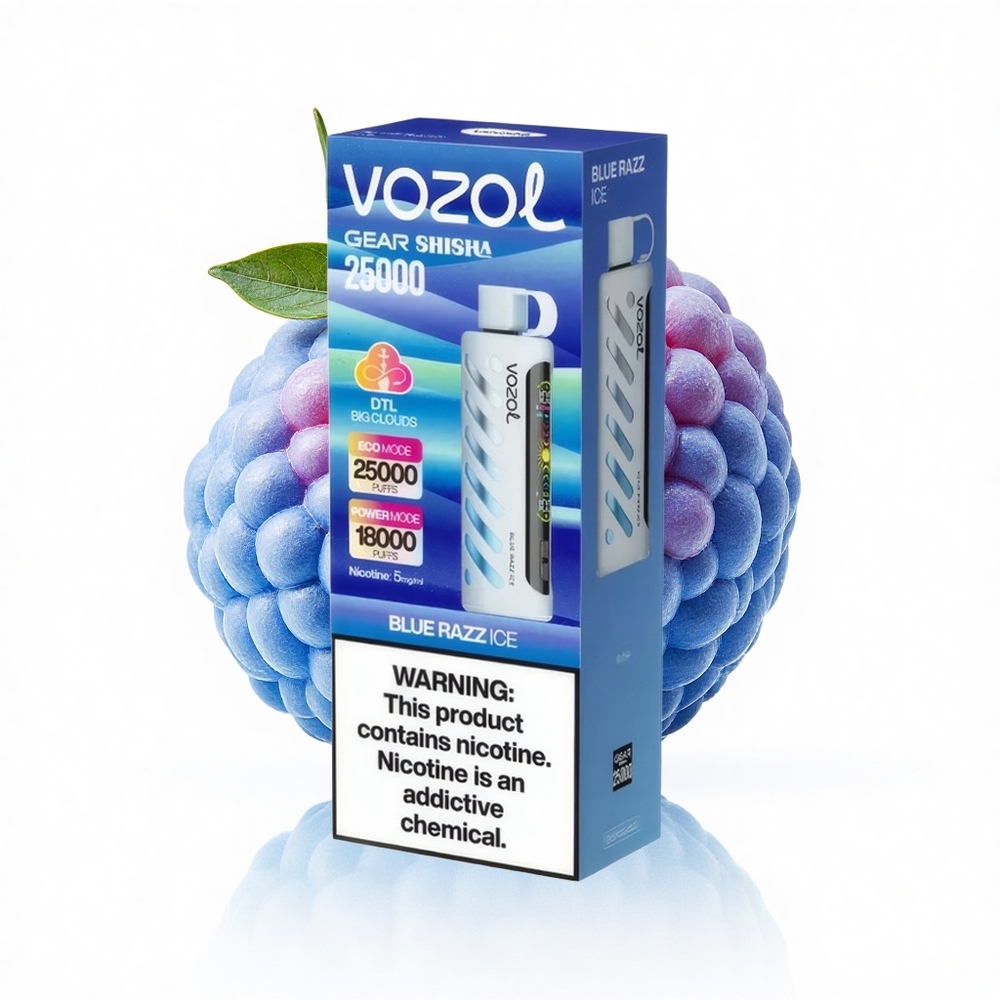 VOZOL Gear Shisha 25000 Puffs Blaue Himbeere Eis Dual Mesh