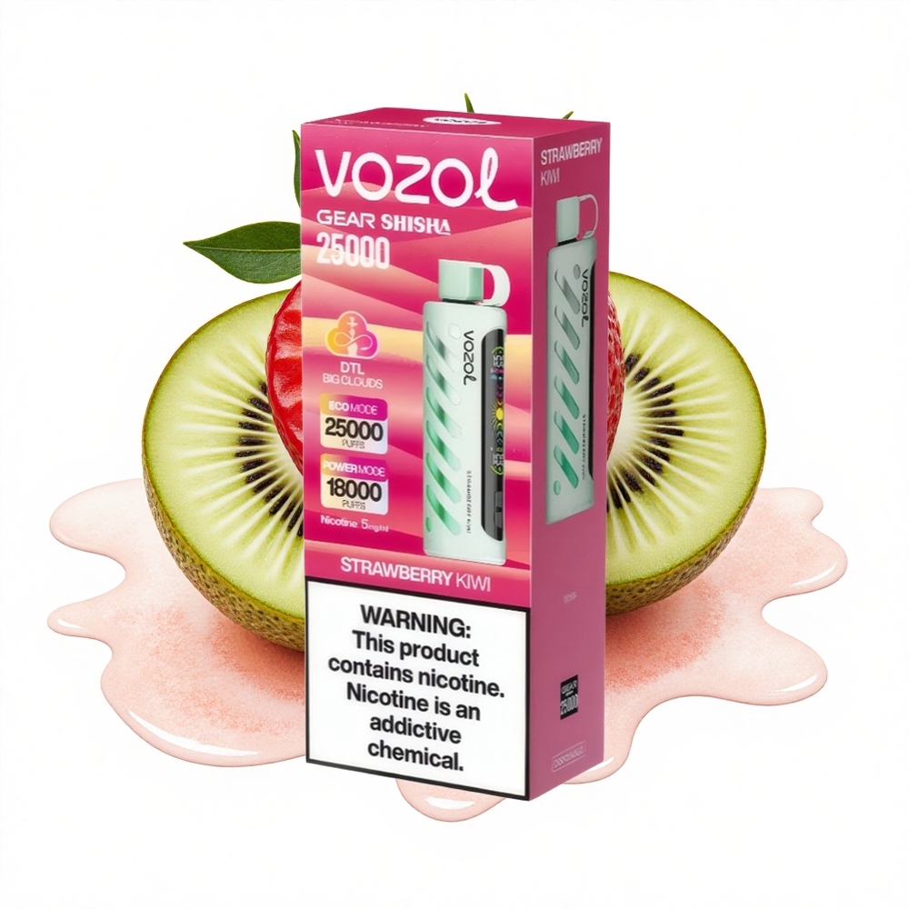 VOZOL Gear Shisha 25000 Puffs Erdbeer-Kiwi Smart Chip Dual Mesh