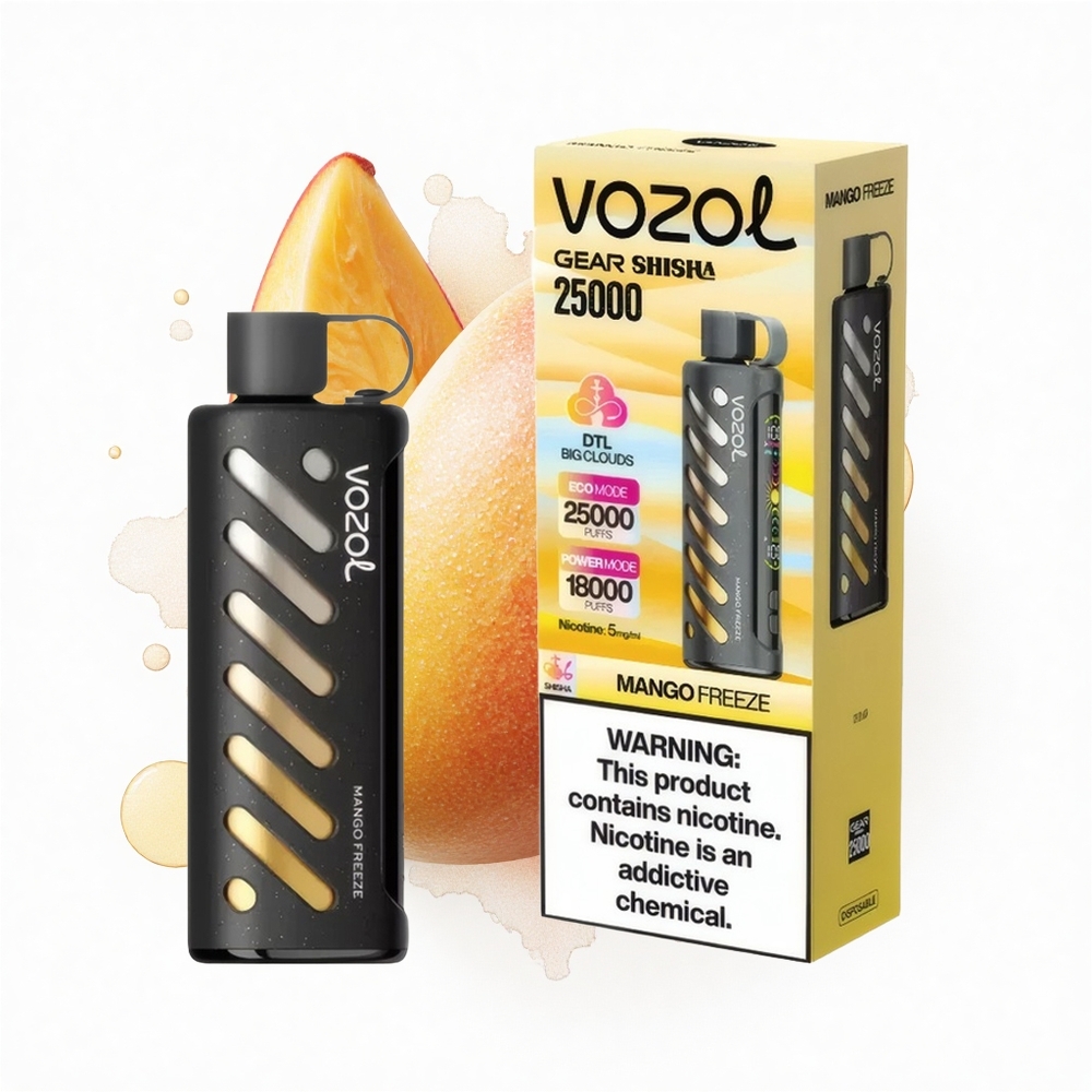 VOZOL Gear Shisha 25000 Puffs Mango Eis mit Dual Mesh und S.i.L.C Tech