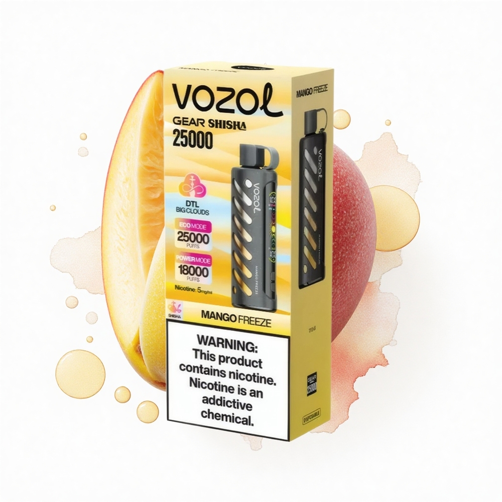 VOZOL Gear Shisha 25000 Puffs Mango Eis mit Dual Mesh und S.i.L.C Tech