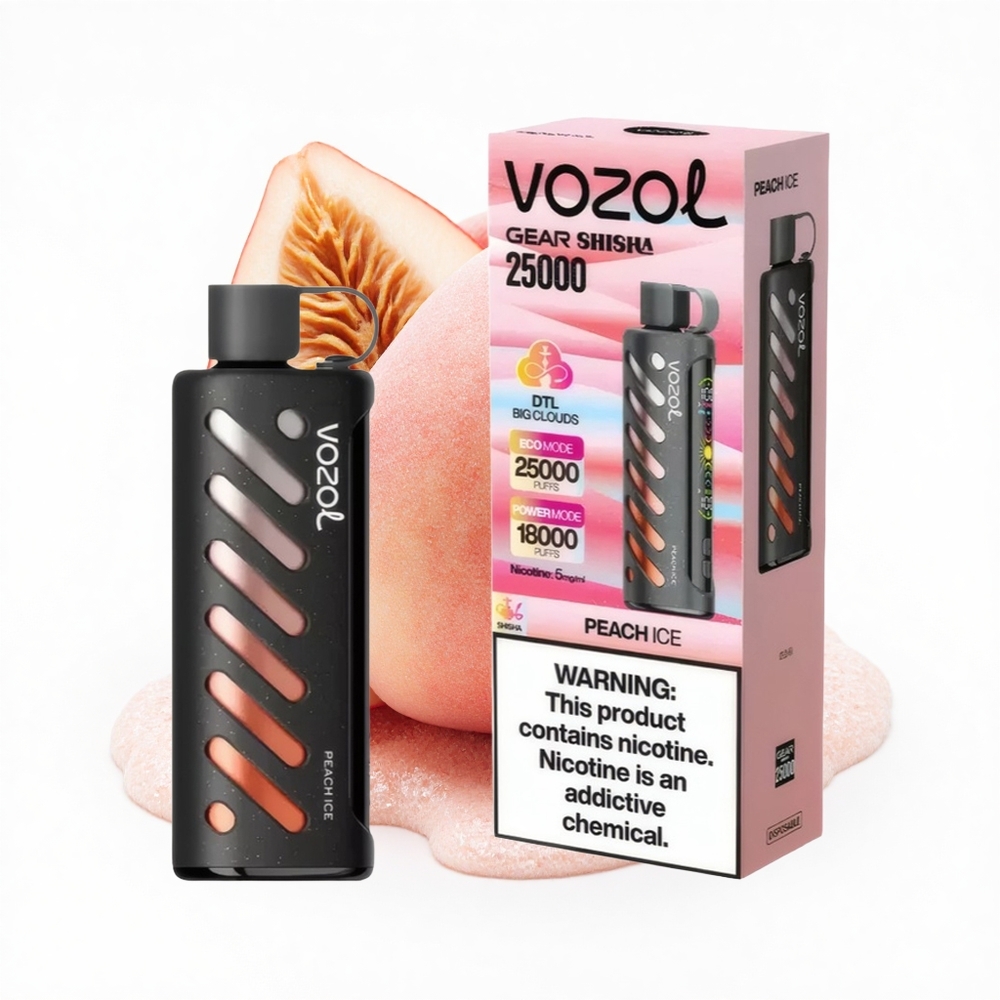 VOZOL Gear Shisha 25000 Puffs Pfirsich Eis Dual Mesh 5mg