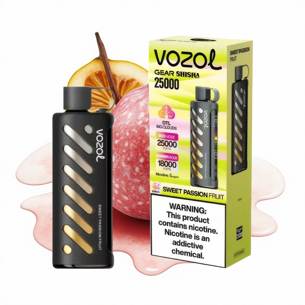 VOZOL Gear Shisha 25000 Puffs Süße Passionsfrucht Dual Mesh 5mg Tech