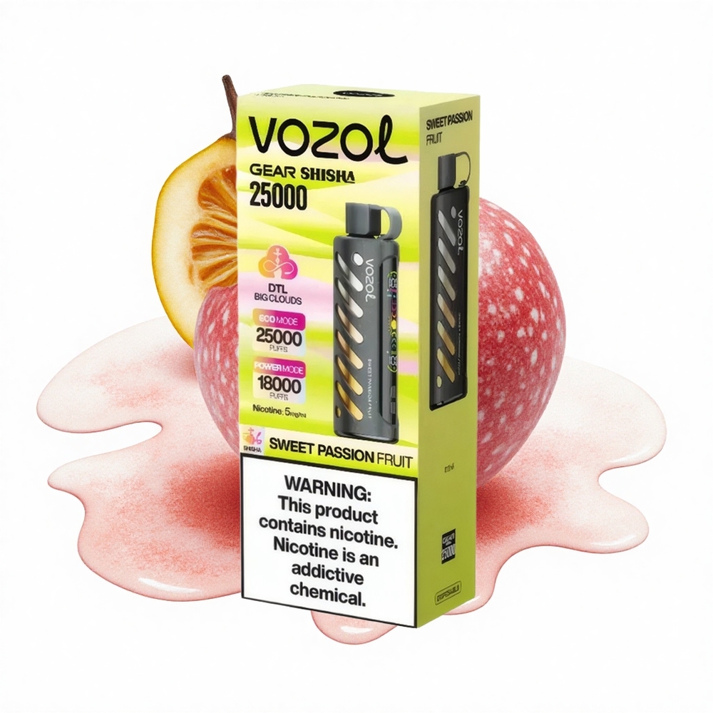 VOZOL Gear Shisha 25000 Puffs Süße Passionsfrucht Dual Mesh 5mg Tech