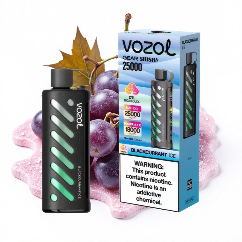 VOZOL Gear Shisha 25000 Puffs Schwarze Johannisbeere Eis Dual Mesh