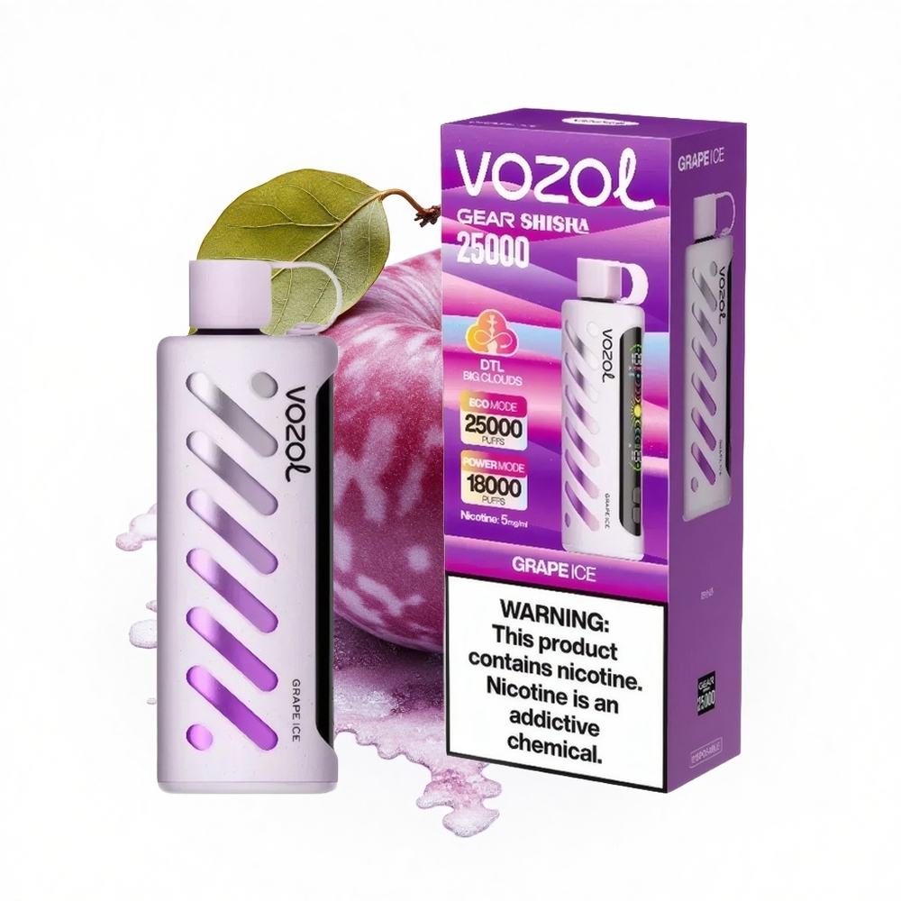 VOZOL Gear Shisha 25000 Puffs Trauben-Eis Dual-Mesh Tech