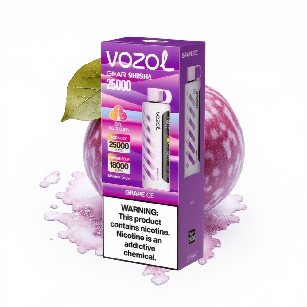 VOZOL Gear Shisha 25000 Puffs Trauben-Eis Dual-Mesh Tech
