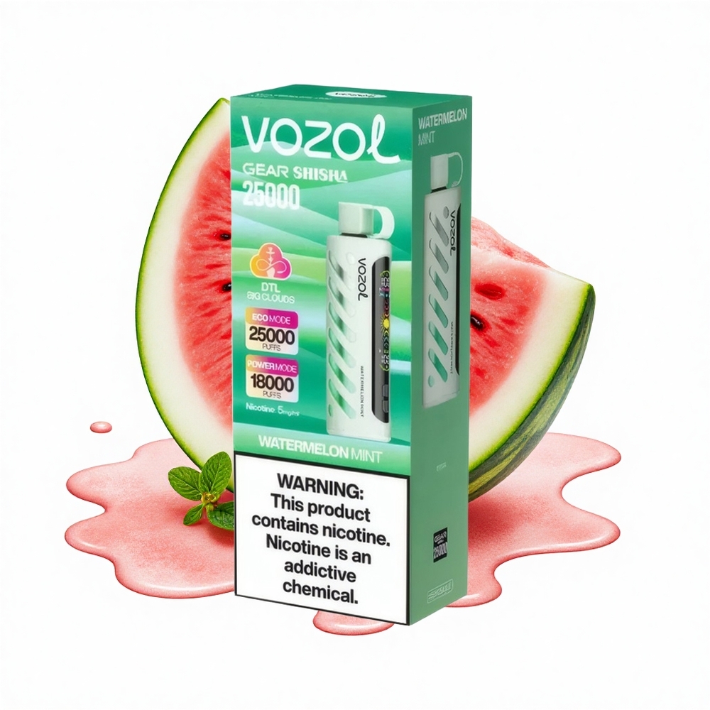 VOZOL Gear Shisha 25000 Puffs Wasserminze Dual-Mesh 5mg
