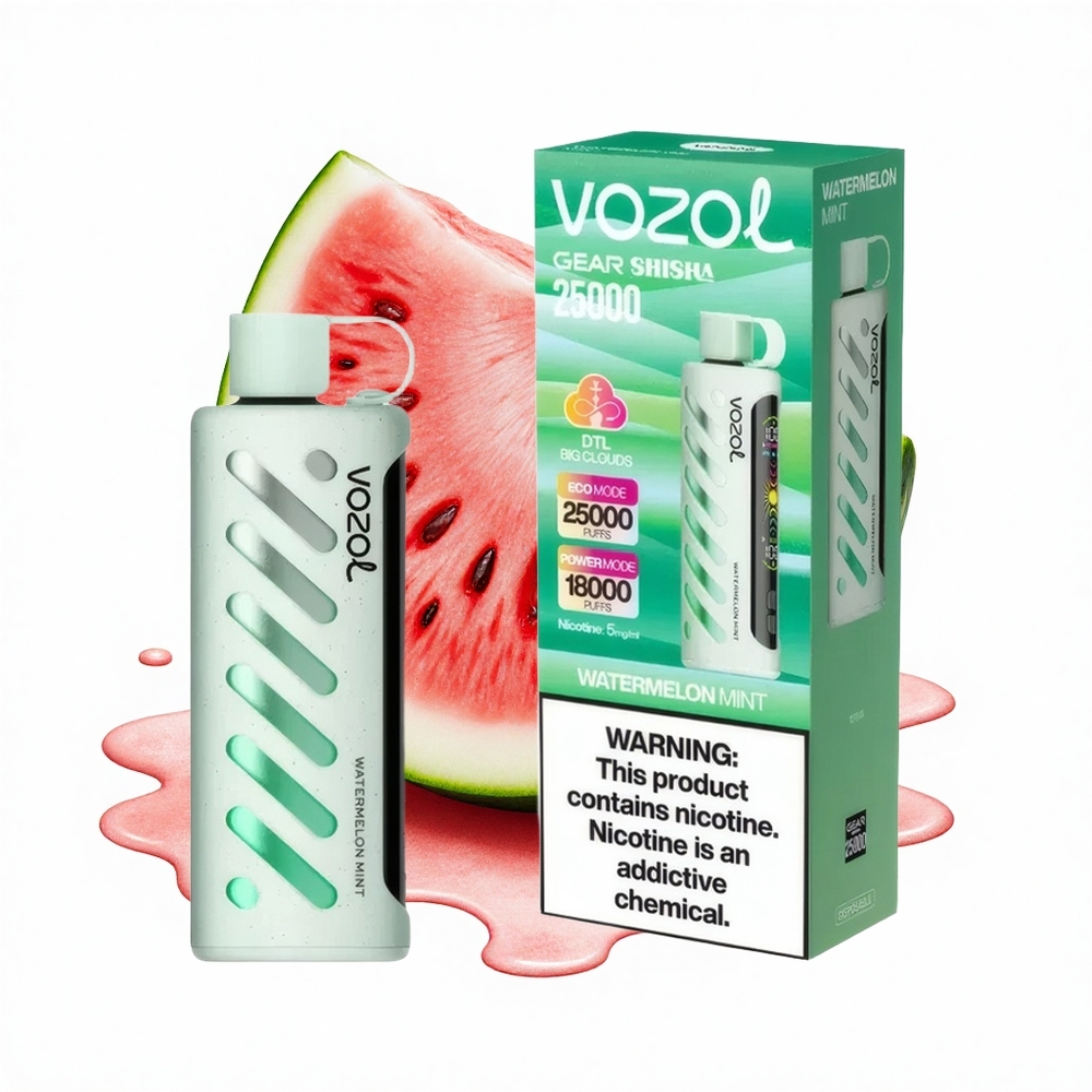 VOZOL Gear Shisha 25000 Puffs Wasserminze Dual-Mesh 5mg