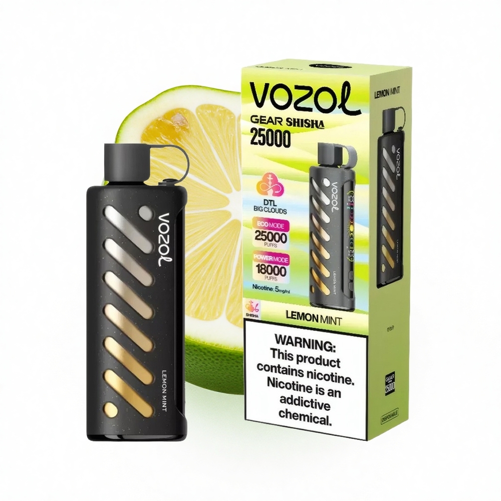 VOZOL Gear Shisha 25000 Puffs Zitronenminze Dual Mesh 5mg
