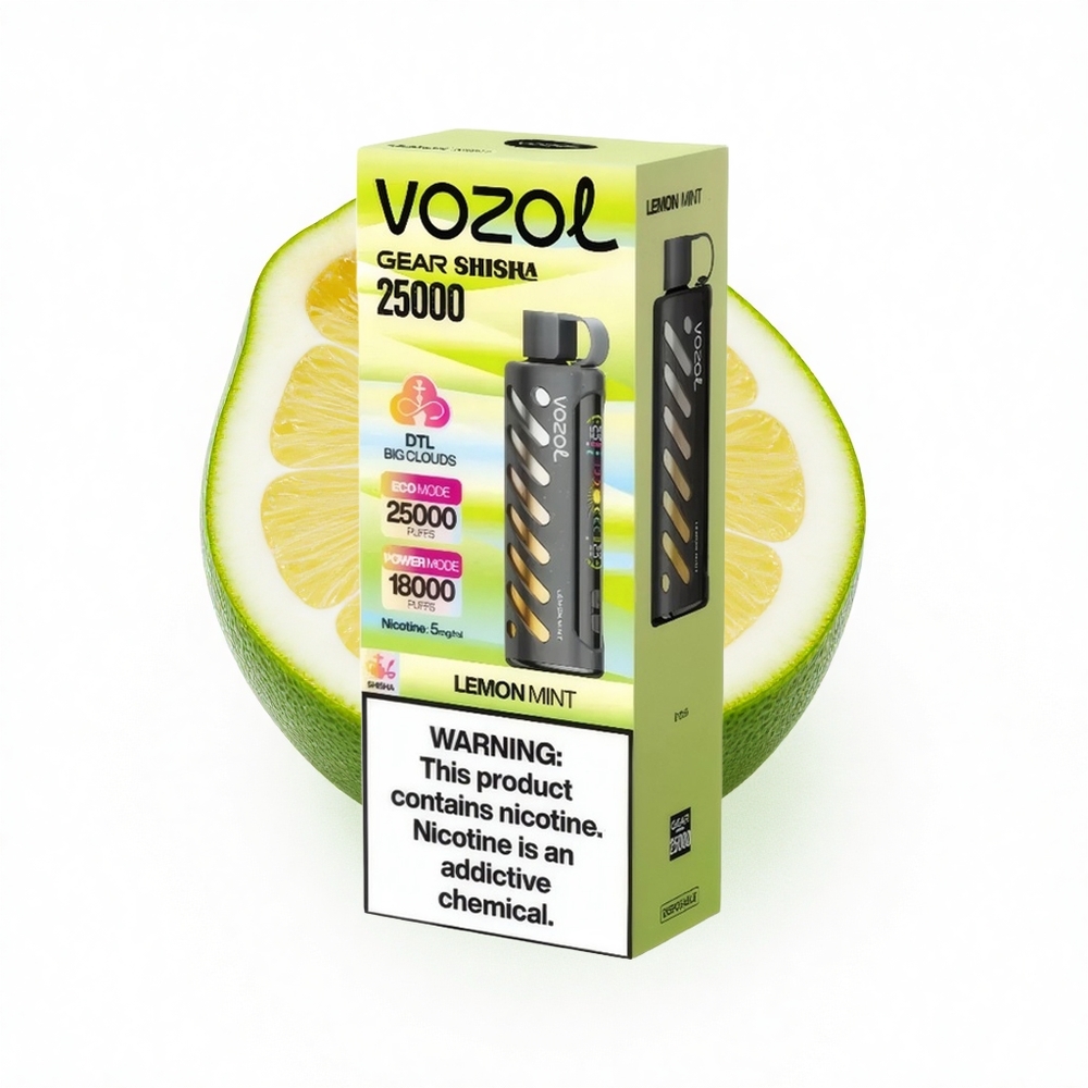 VOZOL Gear Shisha 25000 Puffs Zitronenminze Dual Mesh 5mg