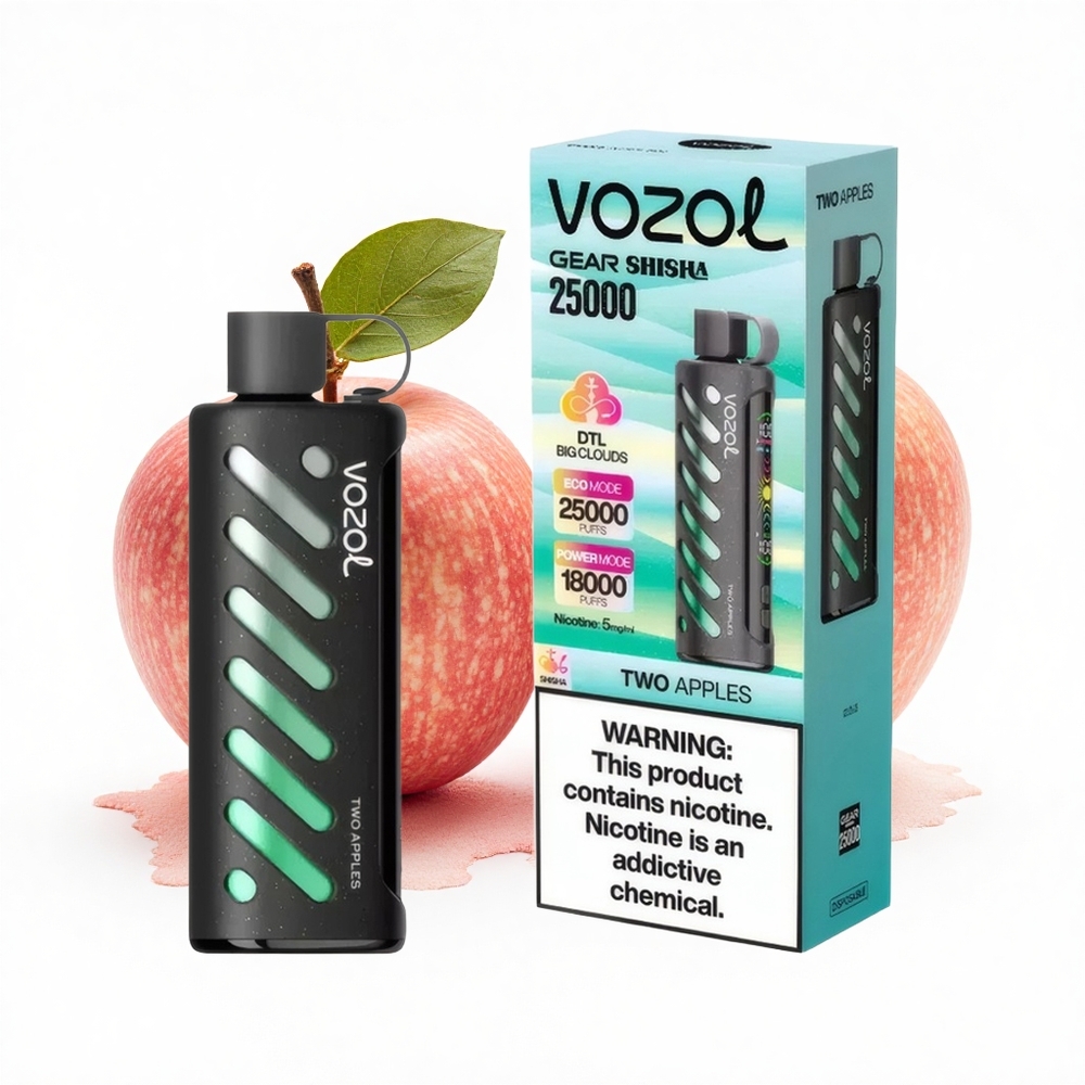 VOZOL Gear Shisha 25000 Puffs Zwei Äpfel Dual Mesh 1000mAh 5mg/ml