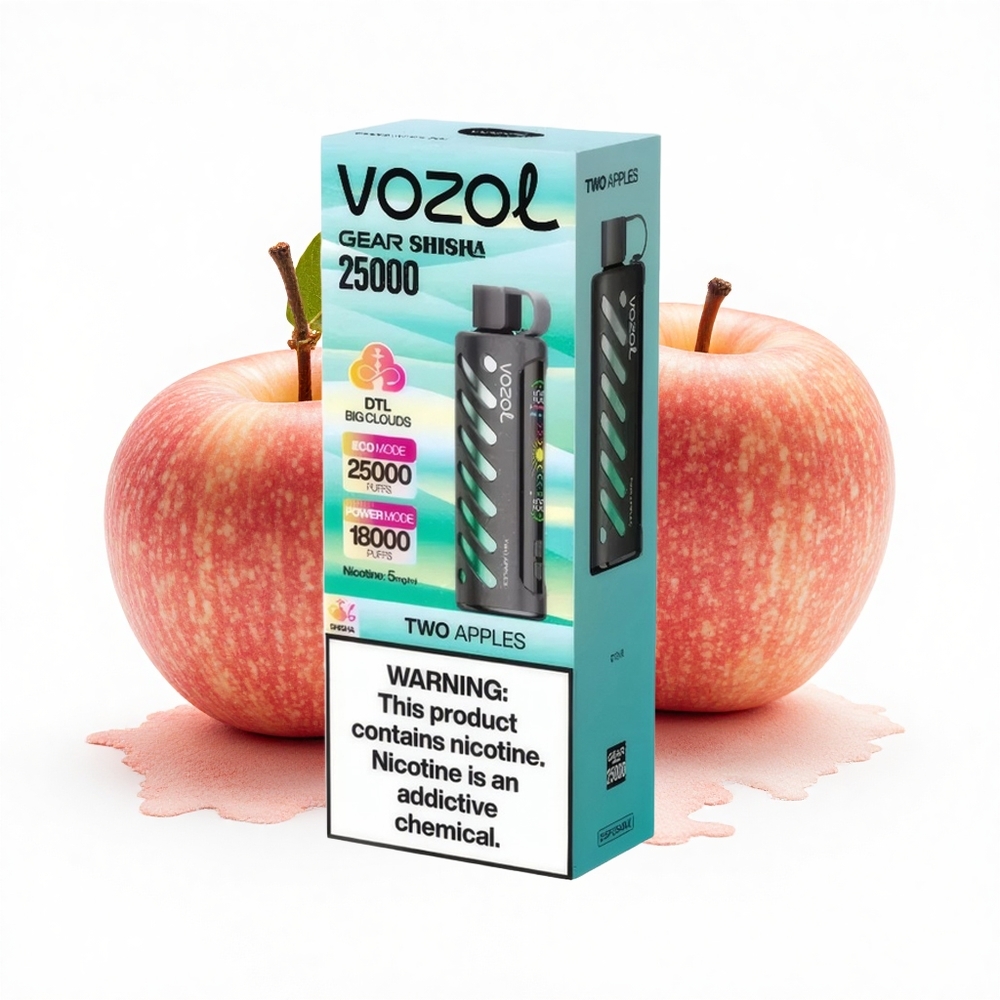 VOZOL Gear Shisha 25000 Puffs Zwei Äpfel Dual Mesh 1000mAh 5mg/ml