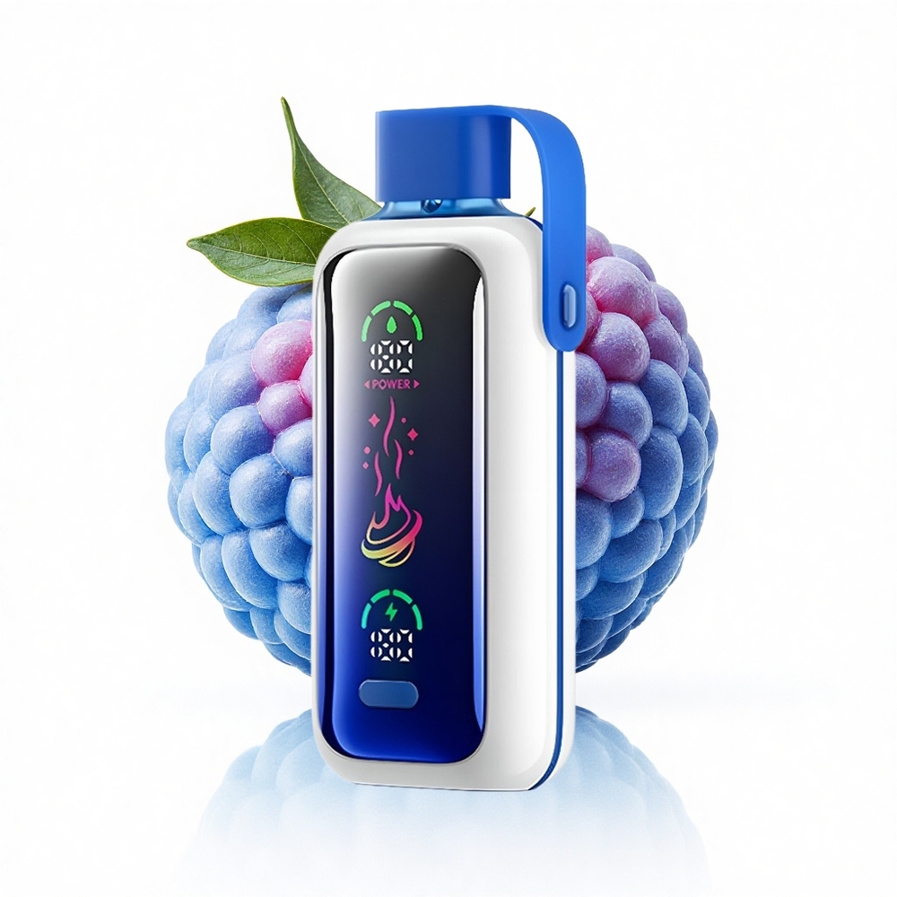 VOZOL Star 20000 Puffs Blauer Himbeer-Eis Dual Mesh HD Spiegelbild
