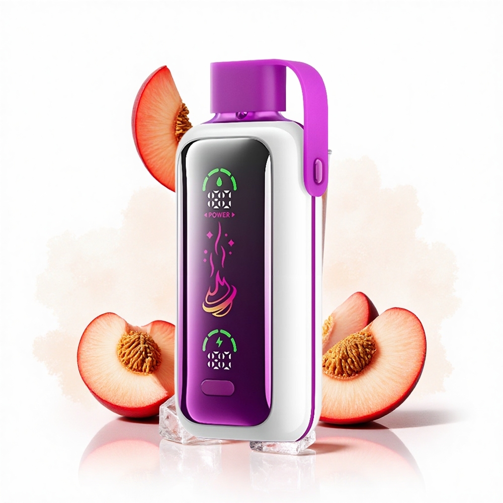 VOZOL Star 20000 Puffs Saft Pfirsich Eis Dual Mesh HD Spiegelbild
