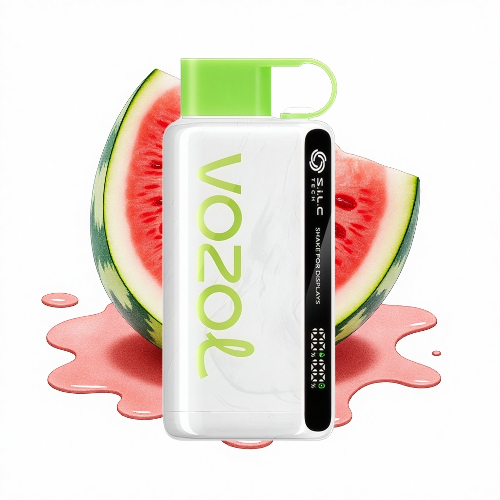 VOZOL STAR 9000/12000 Puffs Erdbeer-Wassermelone mit Schnellladung und Recycling-Kunststoff
